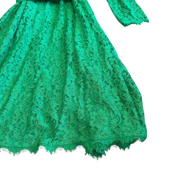 Diane Von Furstenberg DVF Julianna Lace Wrap Dress Green 3/4 Sleeve Size 10 - Picture 11 of 15